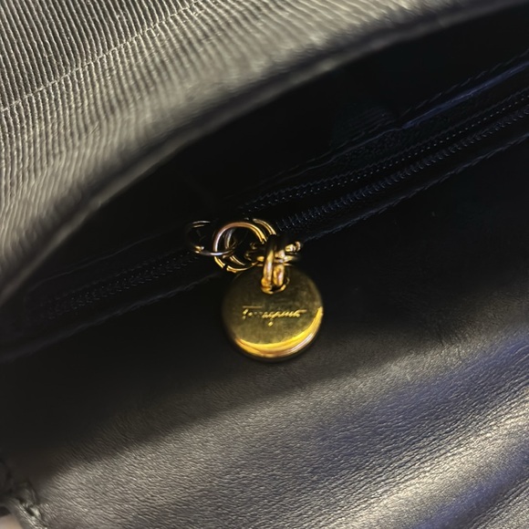 Authentic Salvatore Ferragamo Crossbody Black Canvas Bag - Picture 4 of 5